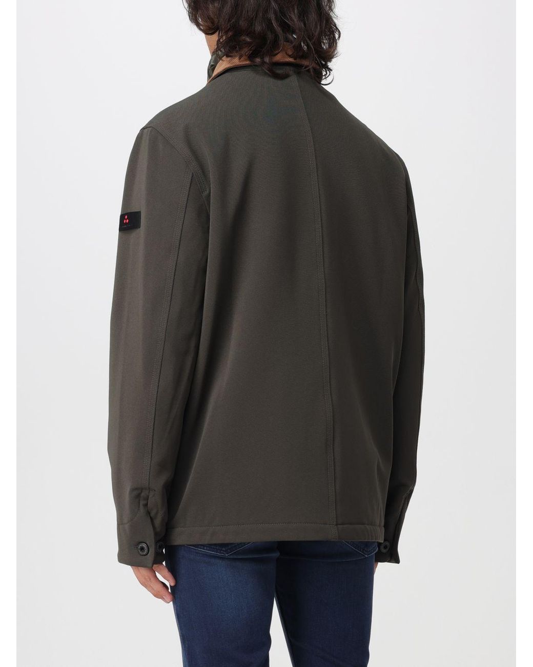 Peuterey Gray Bergher Cotton Drill Windbreaker Jacket With Primaloft Padding for men