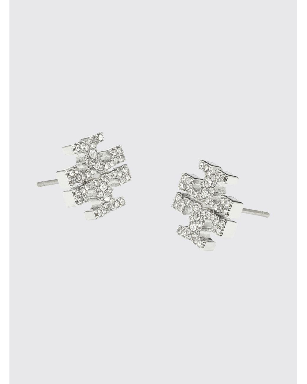 Tory Burch Metallic Icon Pavé Crystal Stud Earrings