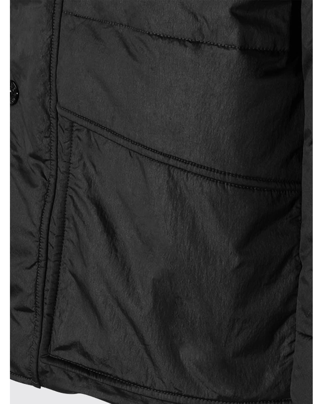 Stone Island Black Short Water-Repellent Parka With Adjustable Hood And Logo for men