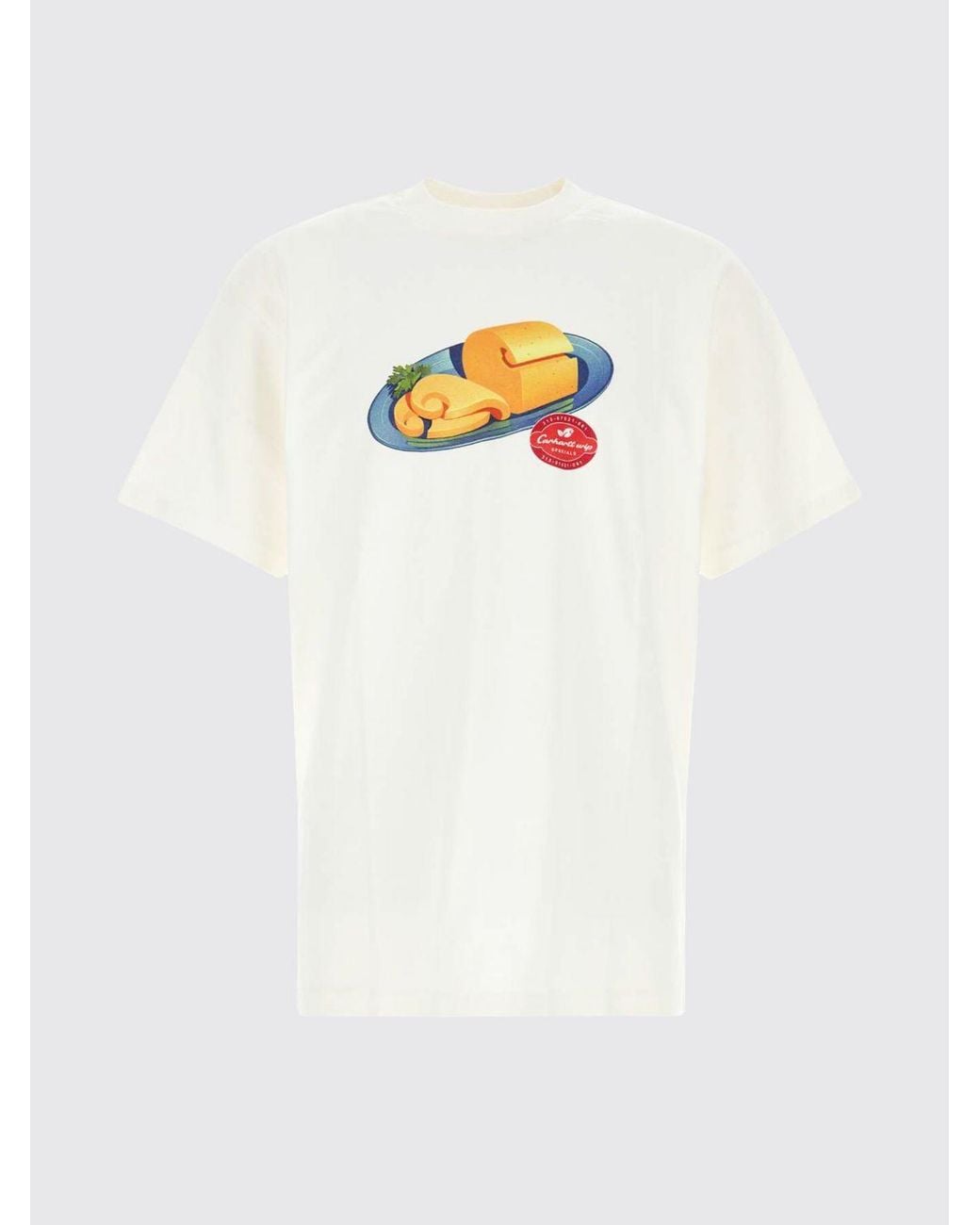 Carhartt White Organic Cotton T-Shirt With Contrast Graphic Print for men