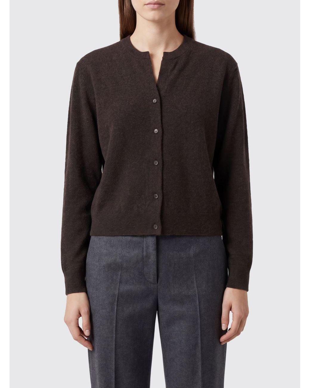 Yves Salomon Black Pure Cashmere Crew Neck Cardigan