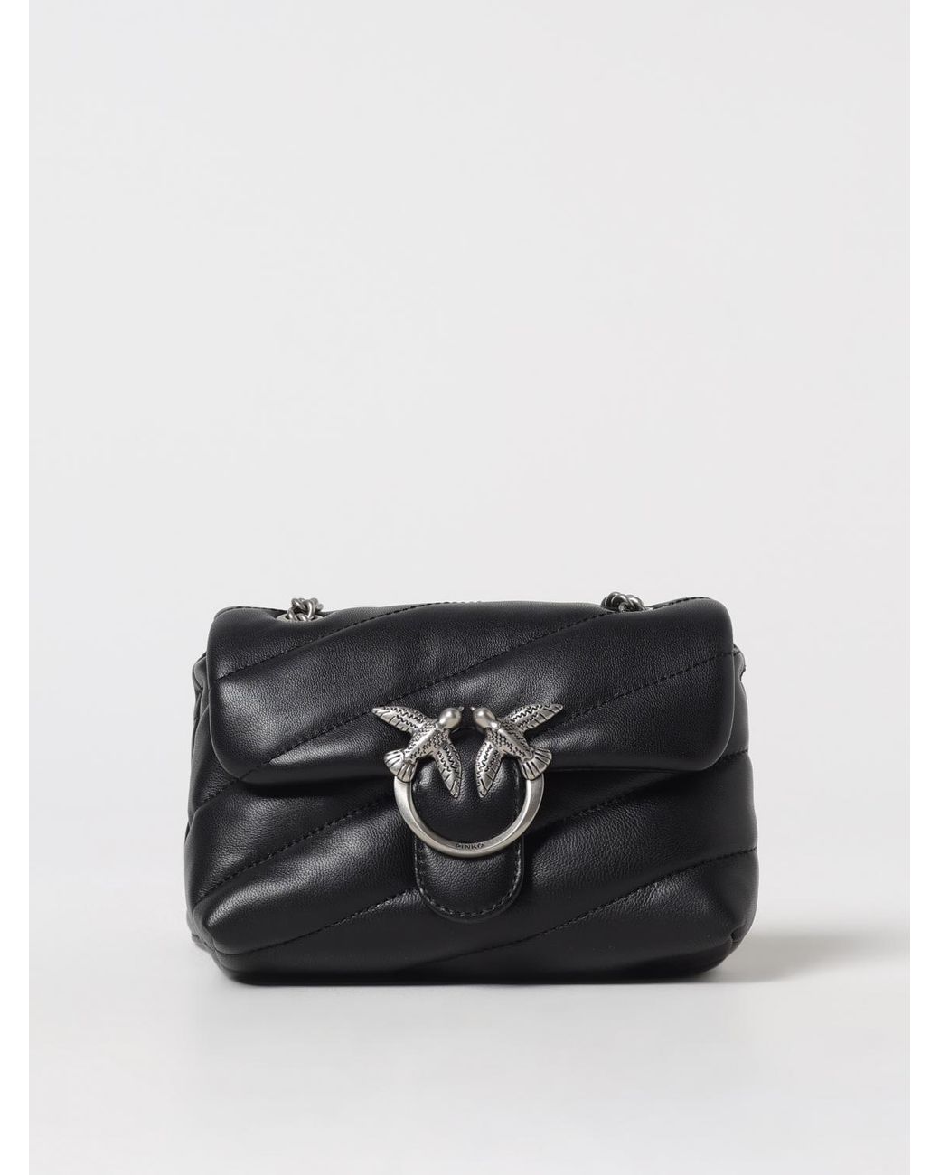 Pinko Black Love Puff Baby Quilted Nappa Bag
