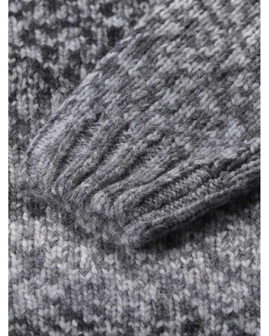 Dondup Blue Abstract Pattern Wool Blend Crewneck Jumper for men