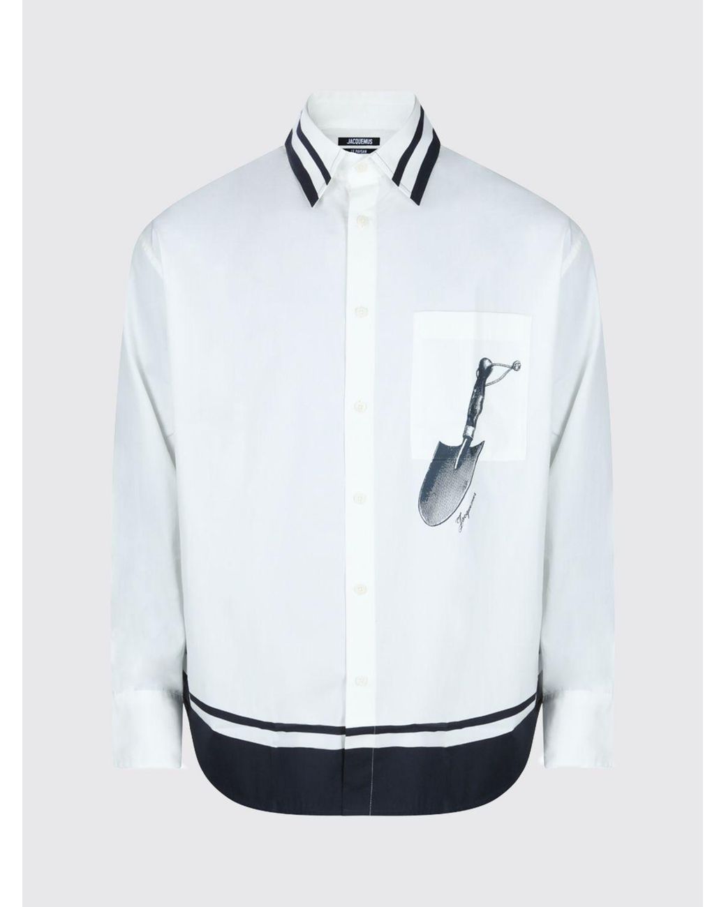 Jacquemus Gray Cotton Shirt With Graphic Print for men