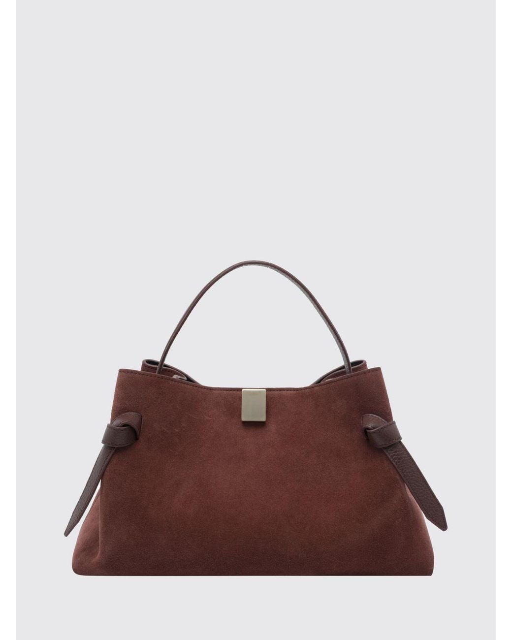 Yuzefi Brown Flared Suede Calfskin Leather Handbag