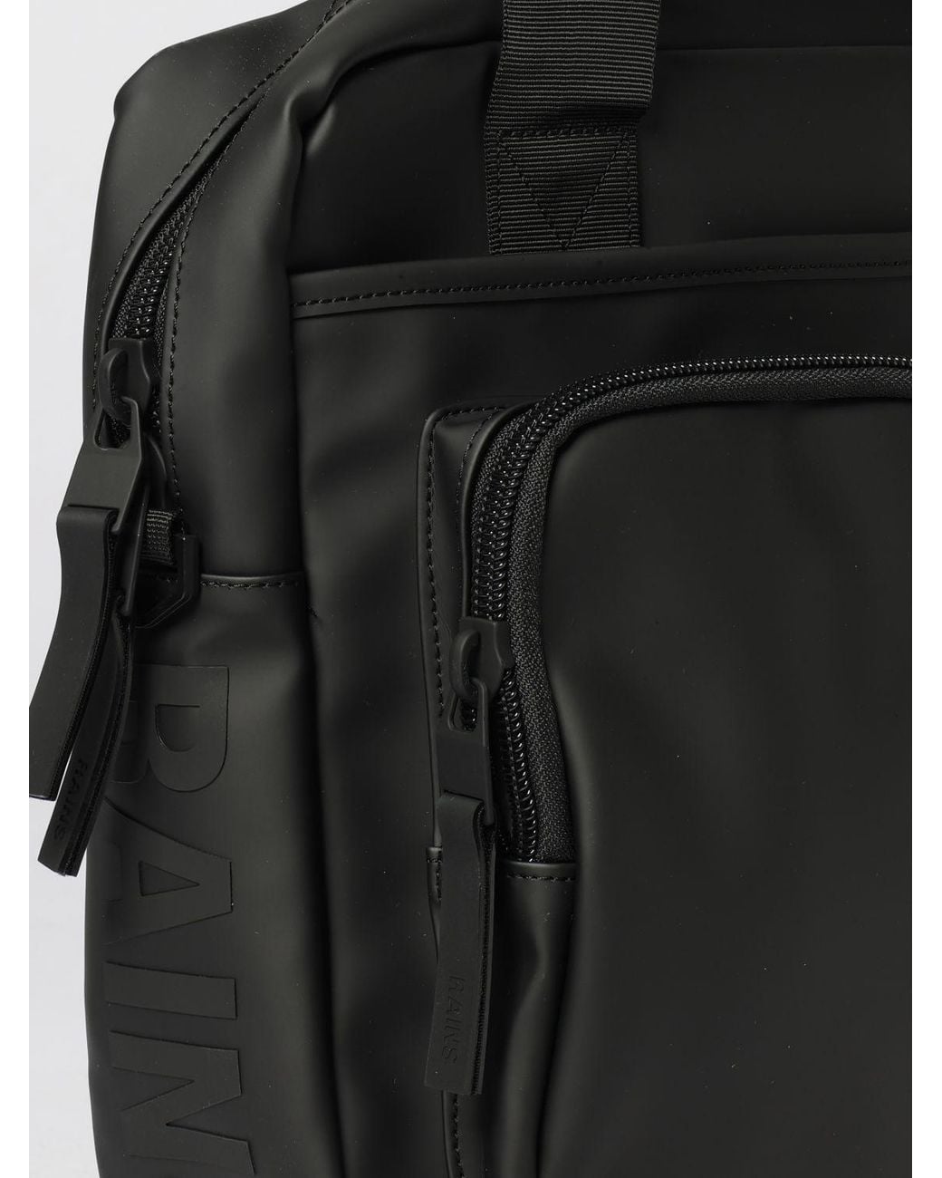 Rains Black Texel Tech Waterproof Briefcase With Laptop Pocket for men