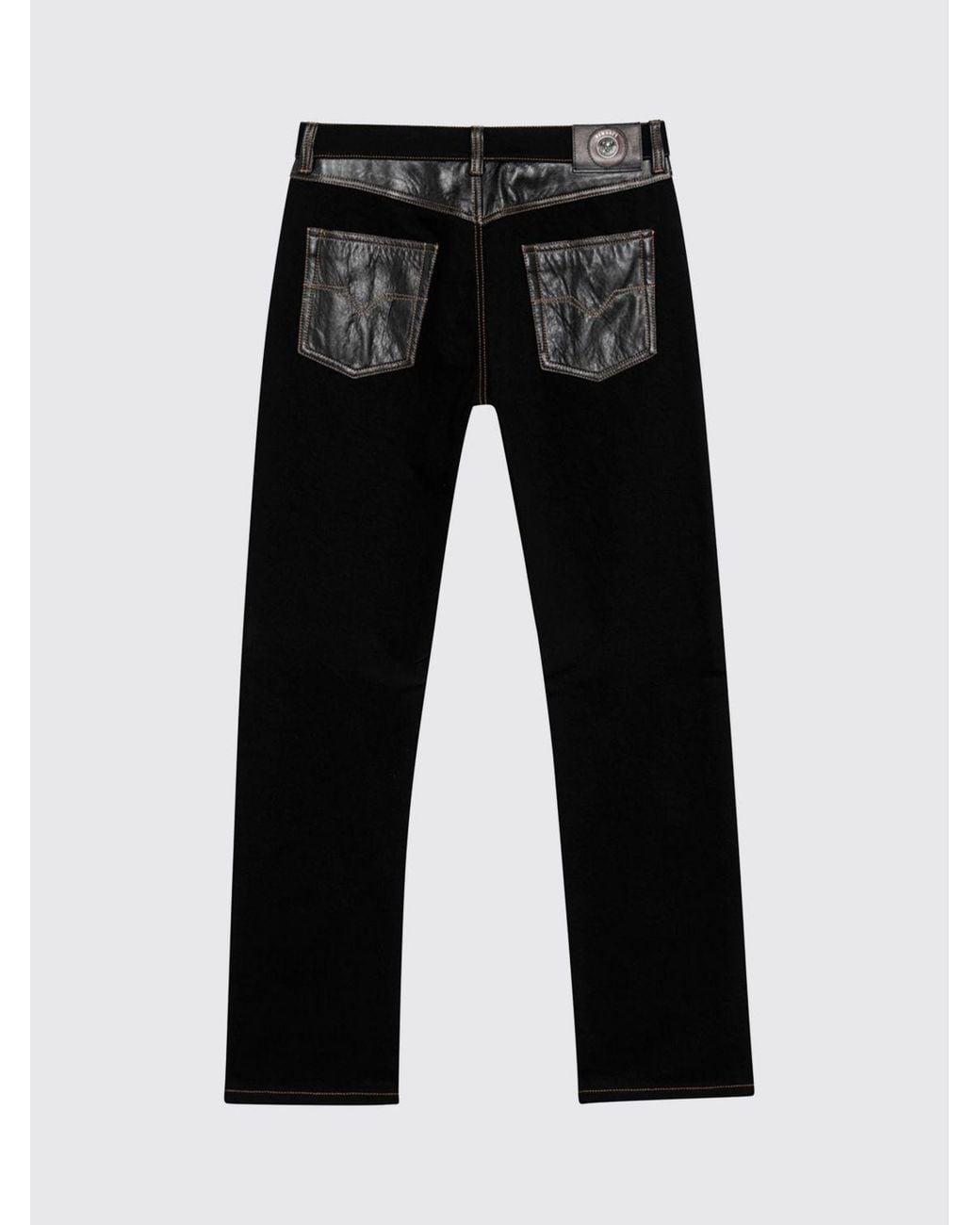 Versace Black Mid-Rise Straight-Fit Jeans for men