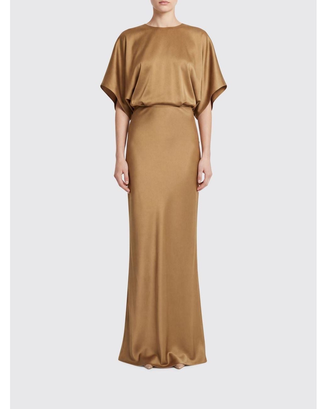 Norma Kamali Natural Satin Long Dress