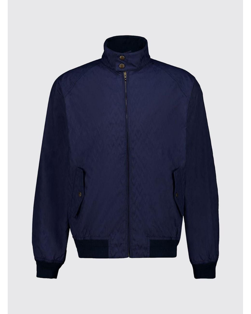Valentino Blue Padded Cotton Bomber Jacket With High Collar And Vlogo Signature for men