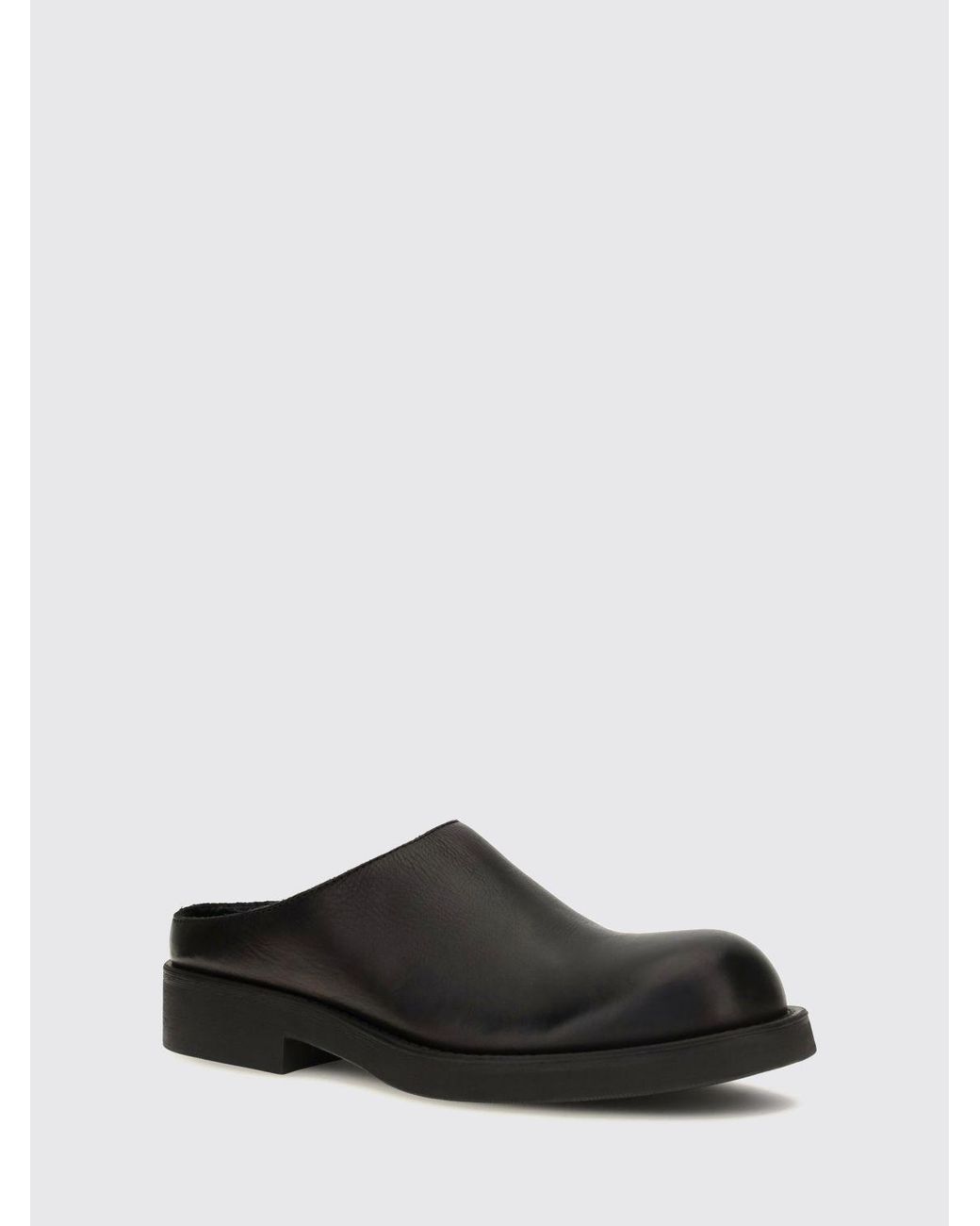 MM6 by Maison Margiela White Low-Heeled Smooth Calfskin Mules With A Round Toe
