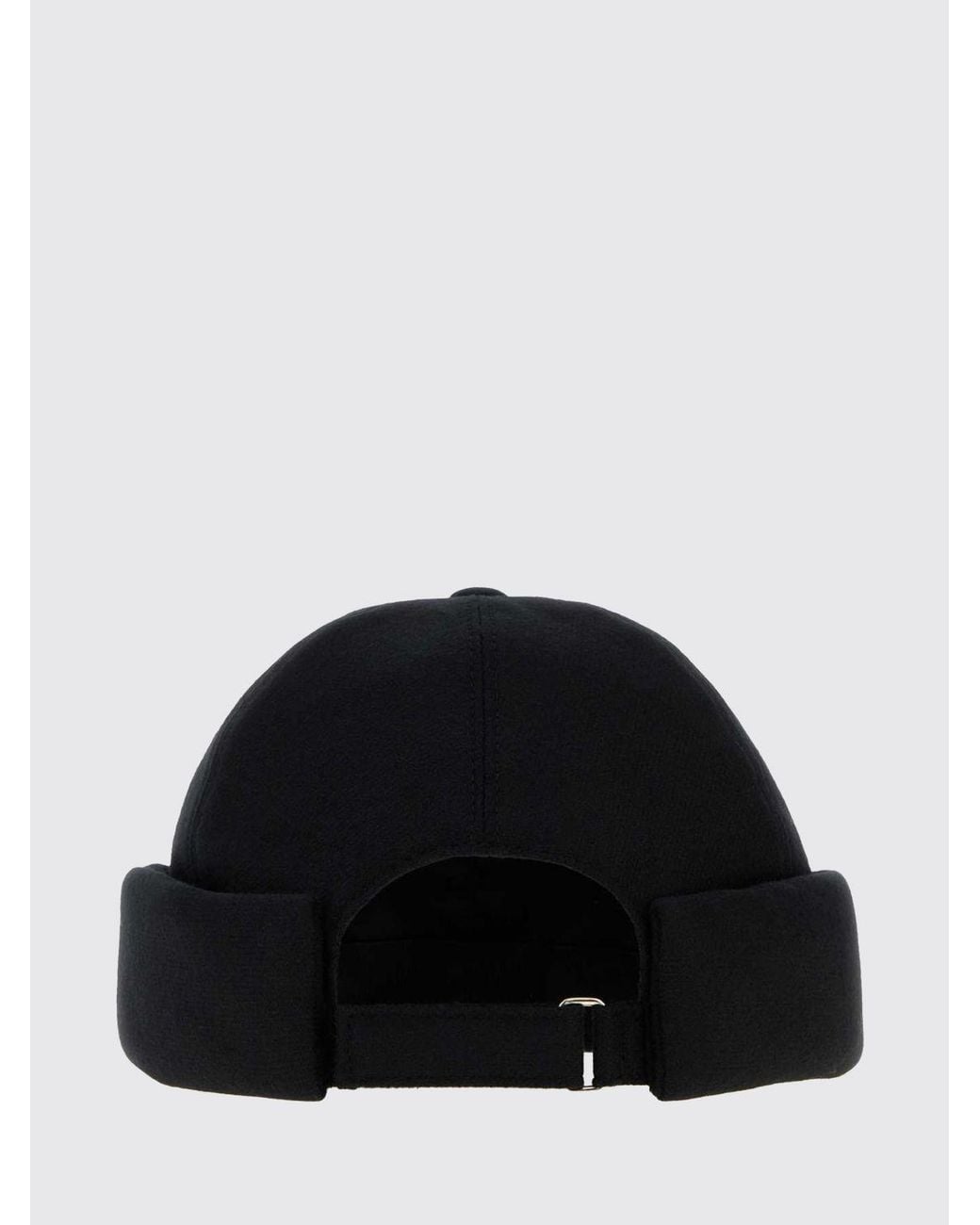 Giorgio Armani Black Cotton-Blend Beanie Hat With Cuffed Brim for men