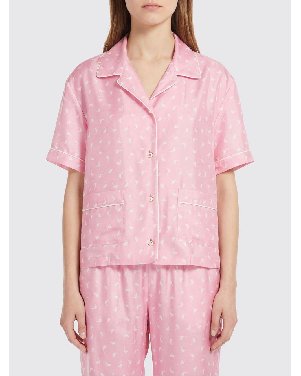 Moschino Couture Pink Printed Silk Shirt