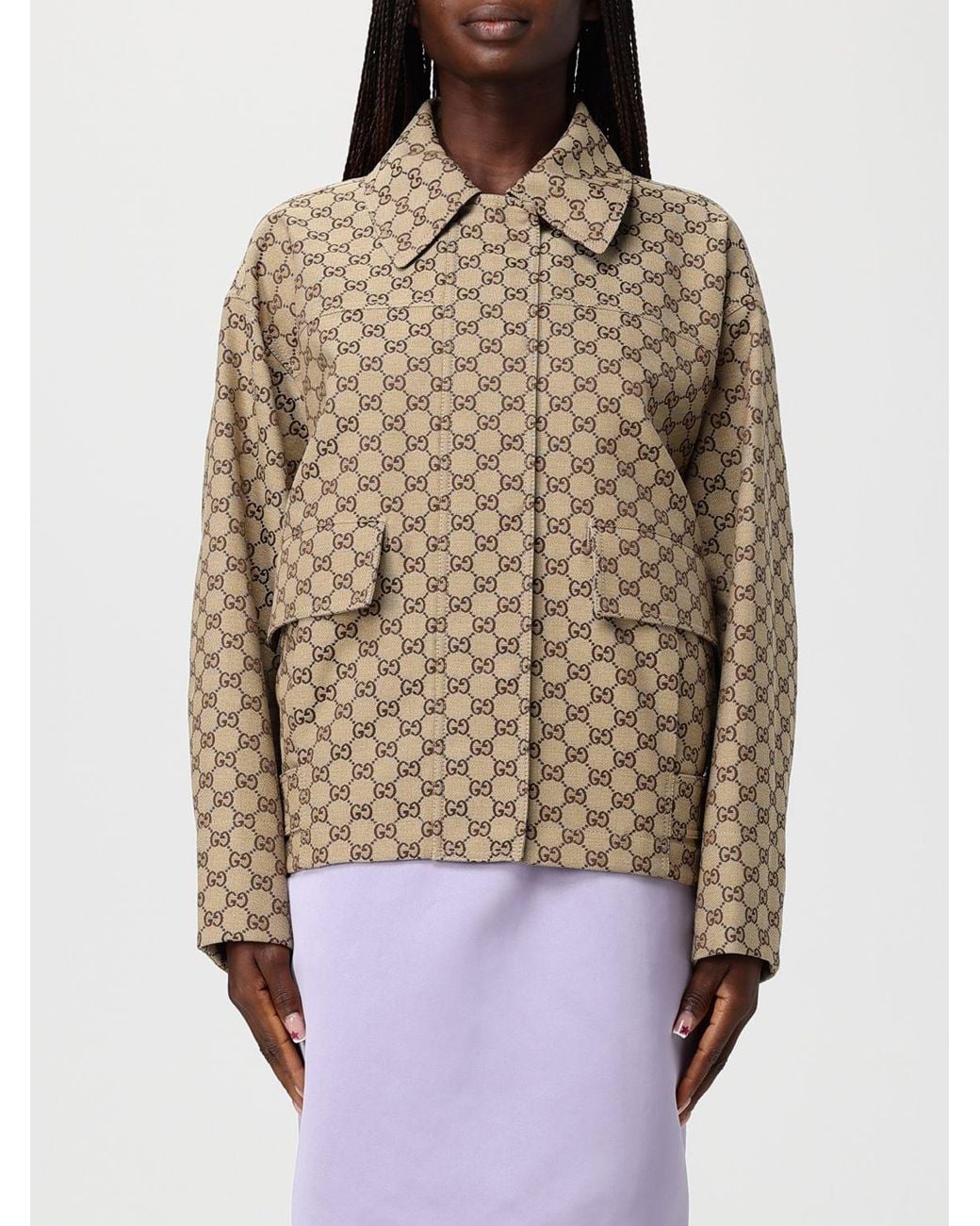 Gucci Brown Gg Supreme Cotton Bomber Jacket
