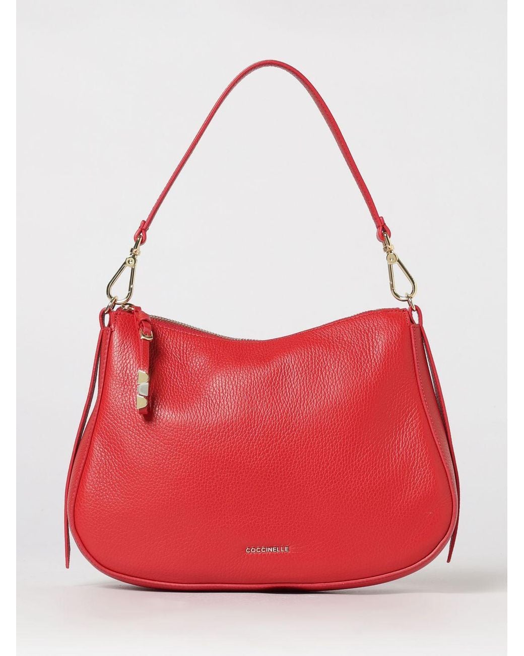 Coccinelle Red Nory Grained Leather Bag