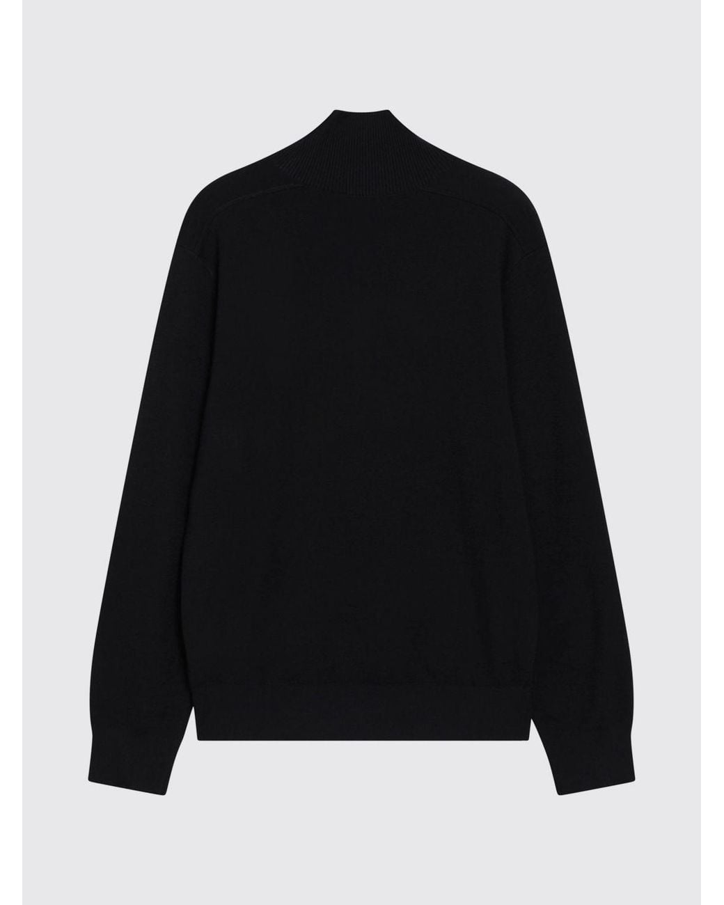 Burberry Blue Wool And Cotton Half-Zip High-Neck Jumper for men