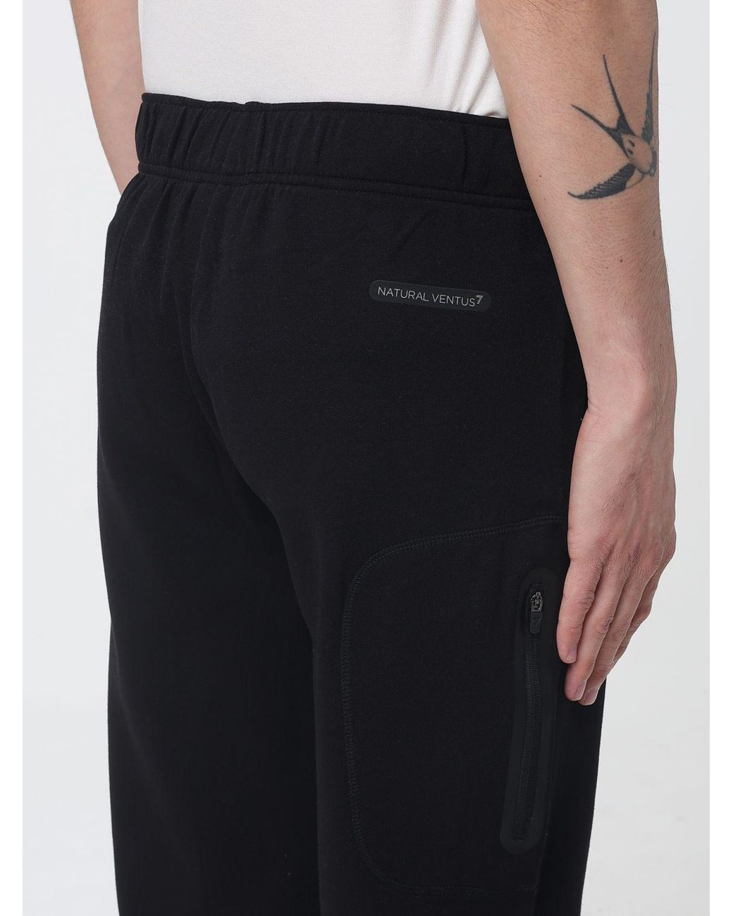 EA7 Blue Cotton Jogging Trousers for men