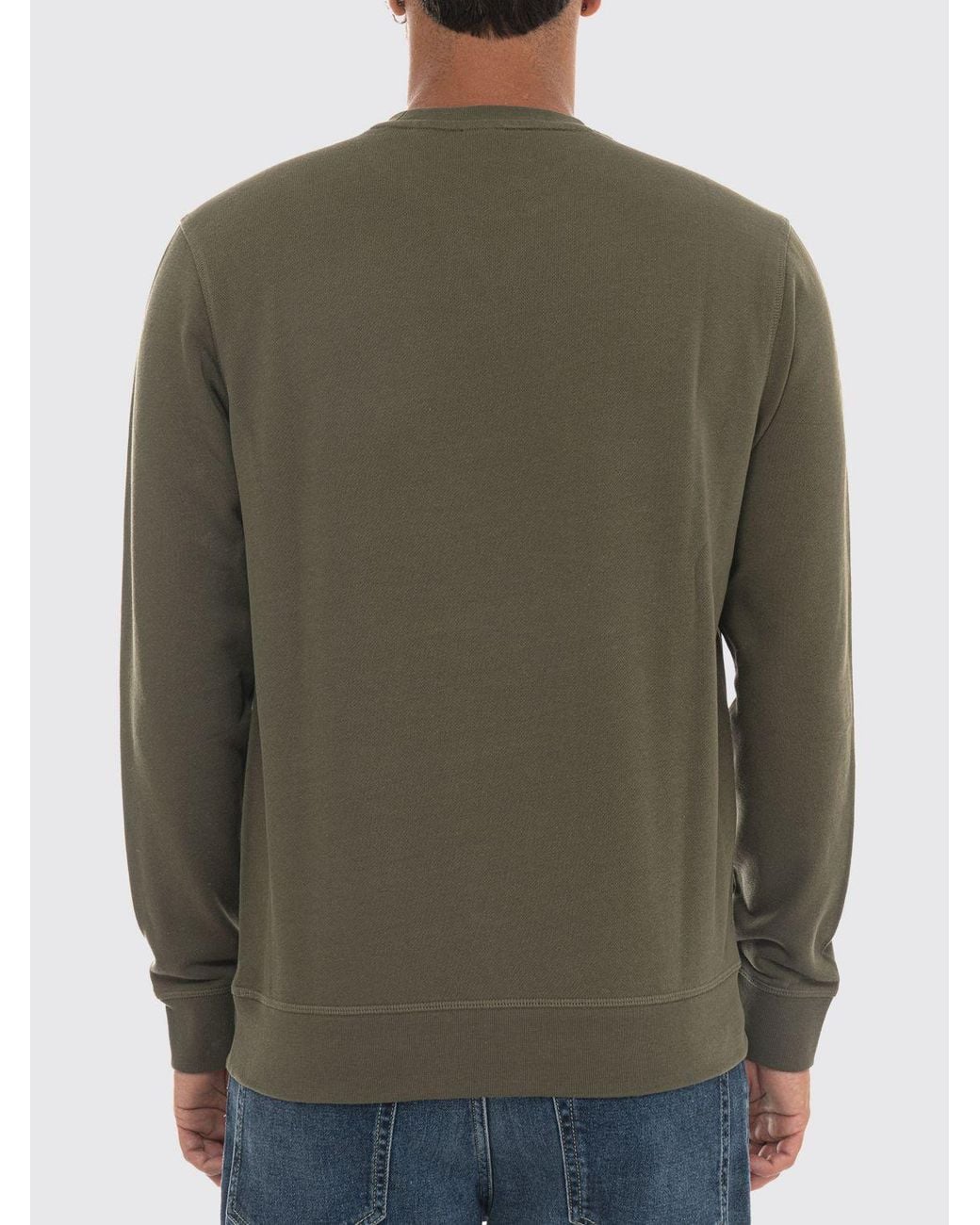 Boss Green Crewneck Cotton Jumper With Elasticated Cuffs And Hem for men