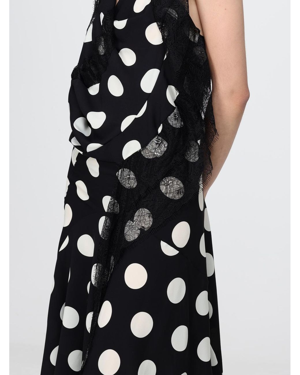 Junya Watanabe White Polka Dot Crêpe Asymmetric Dress