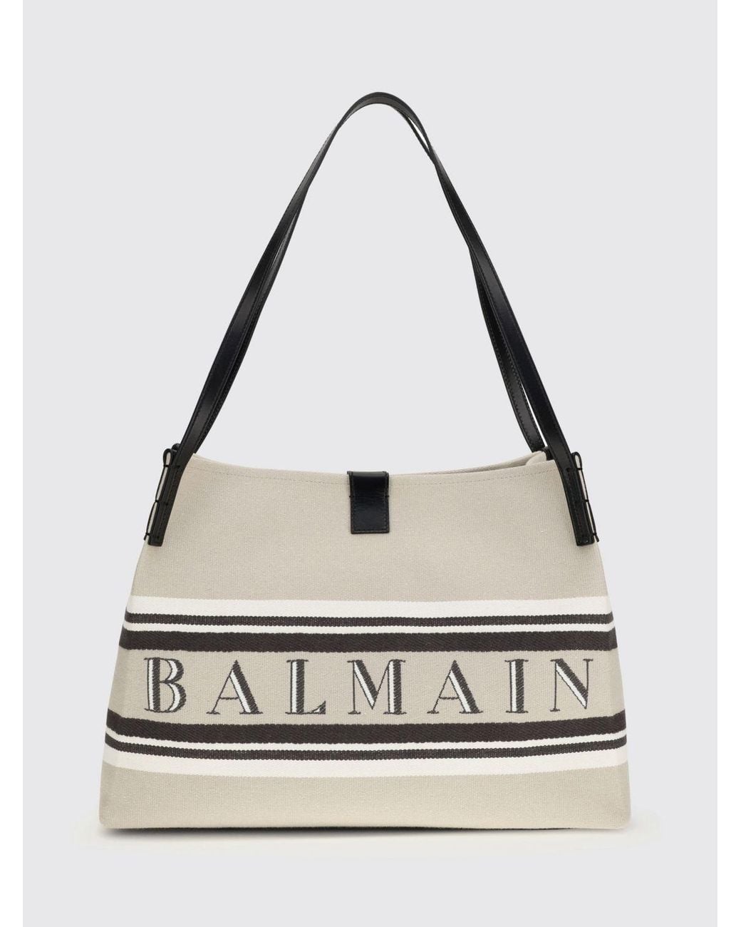 Balmain White Release Shoulder Bag