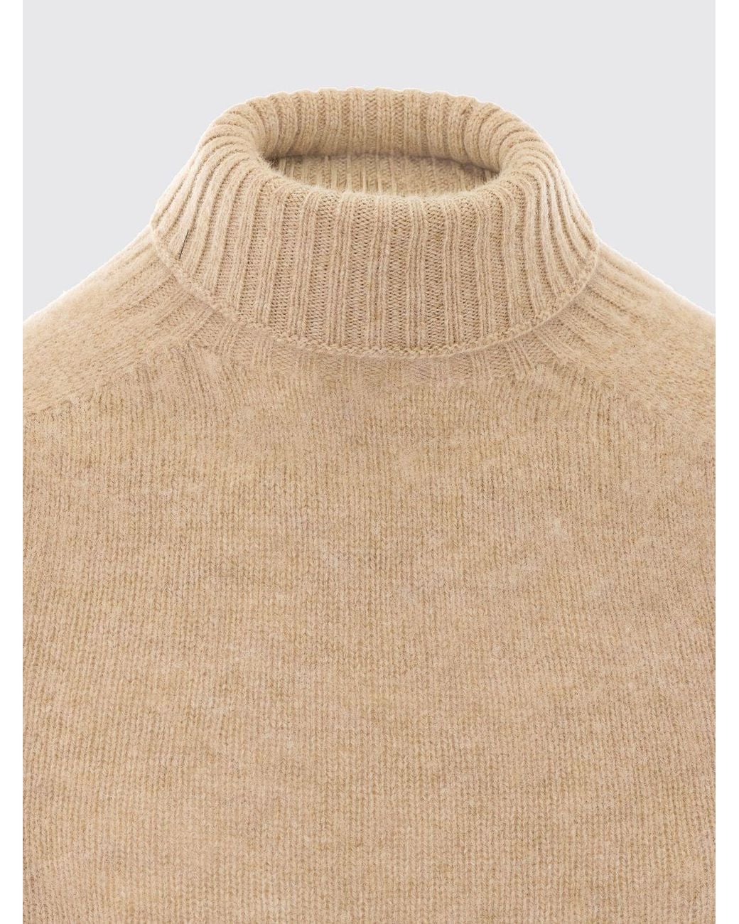 Howlin' By Morrison Natural Pure Wool Colour-Block Turtleneck Jumper for men