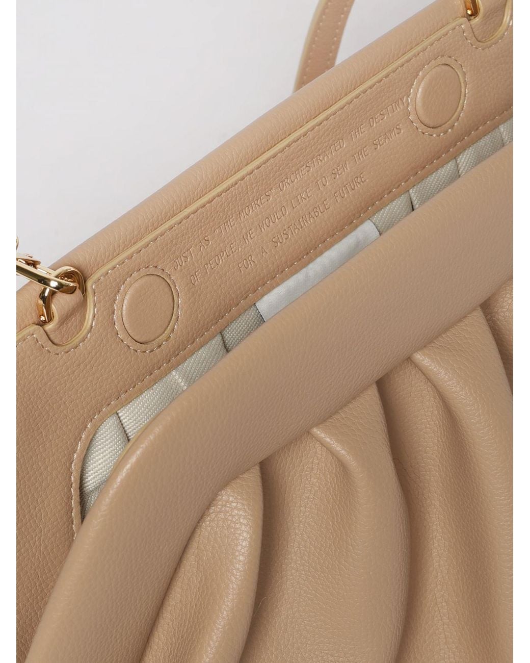 THEMOIRÈ Natural Themoir&Egrave Draped Vegan Leather Bios Clutch Themoiré