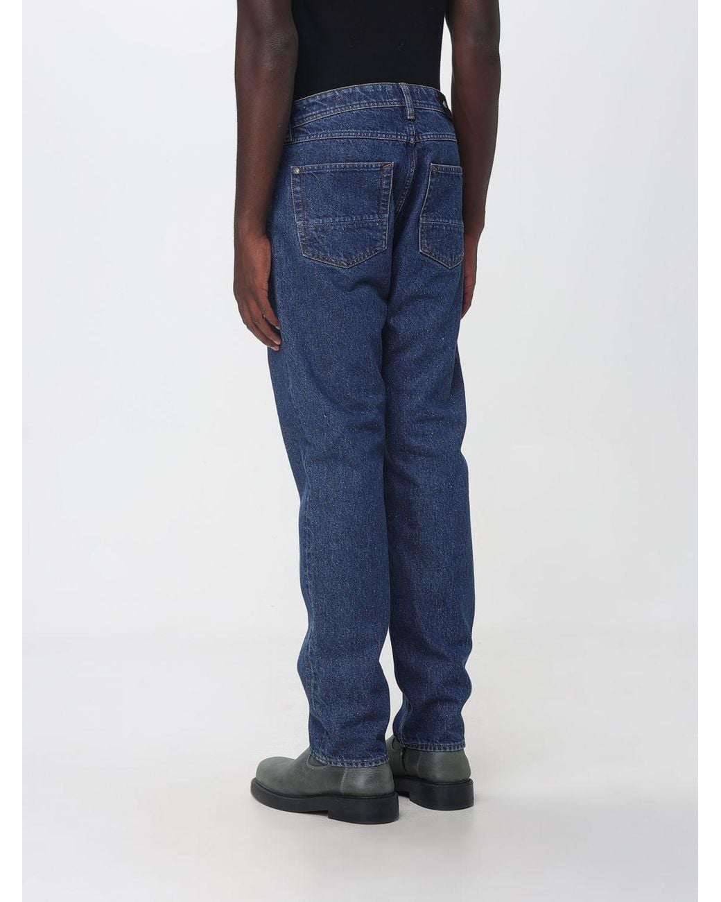 Stone Island Blue Straight Fit Mid-Rise Cotton Denim Jeans for men