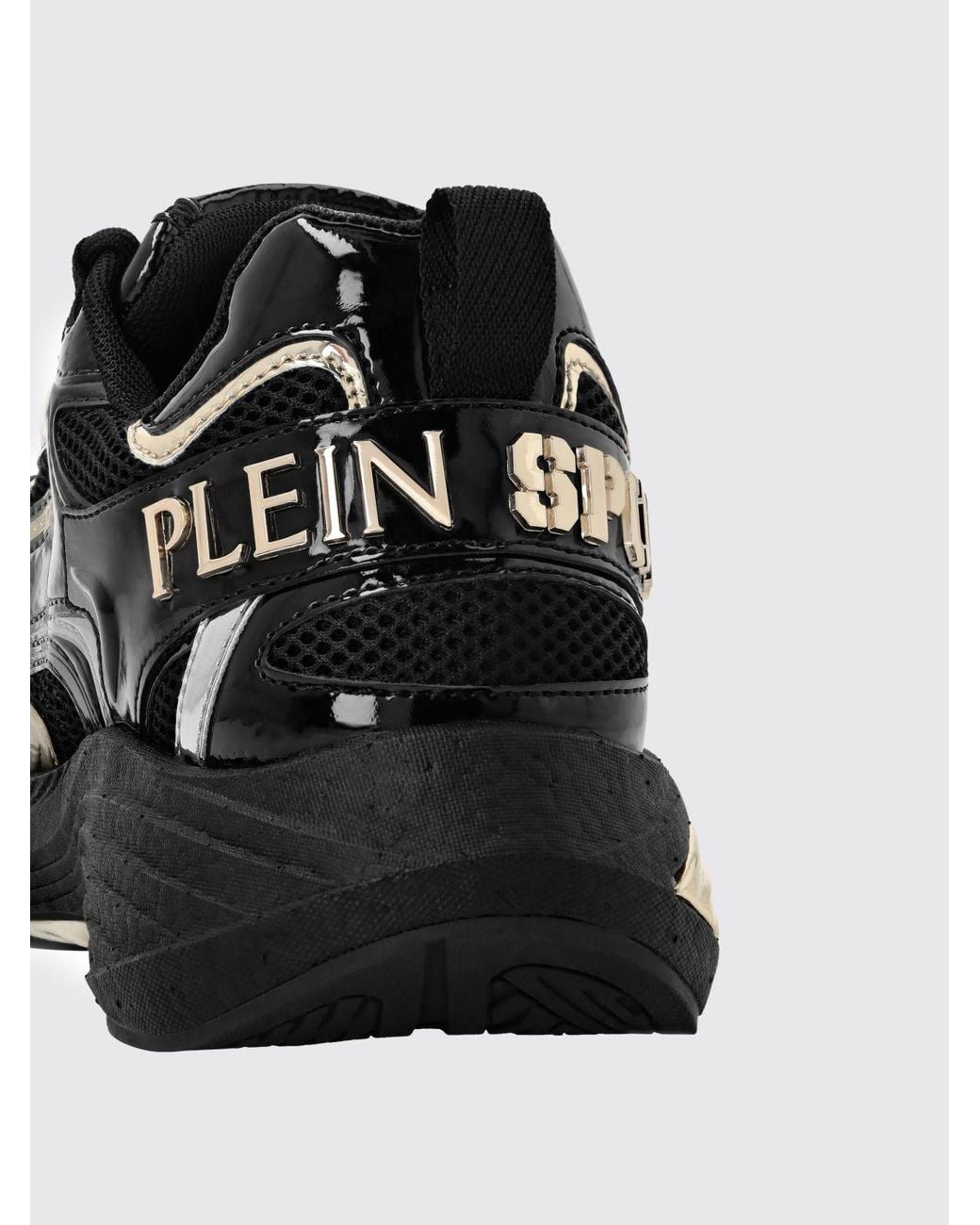 Philipp Plein Black Pegasus Project Mesh And Patent Leather Sneakers for men