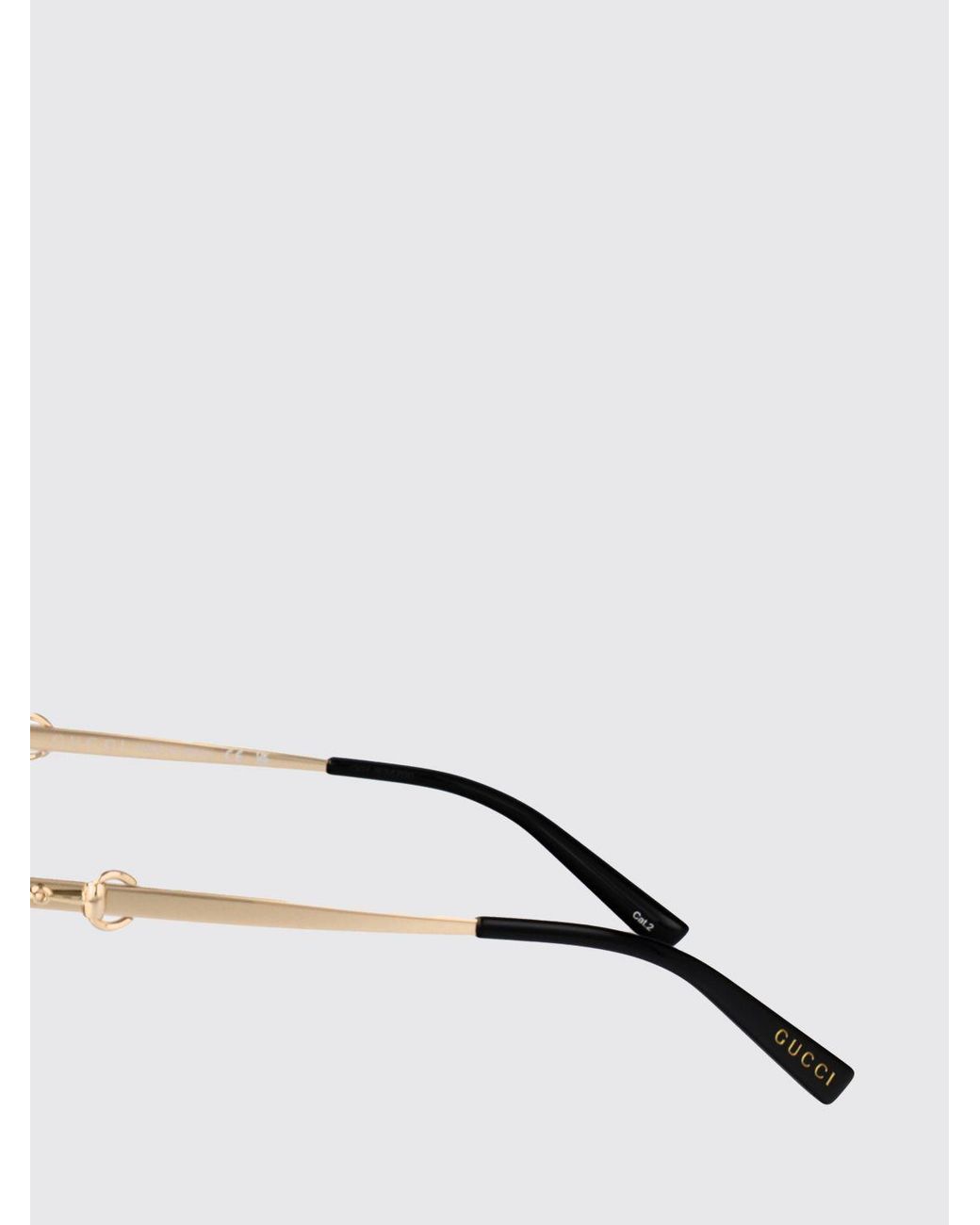 Gucci White Cat-Eye Metal Sunglasses With Horsebit Detail On The Temples
