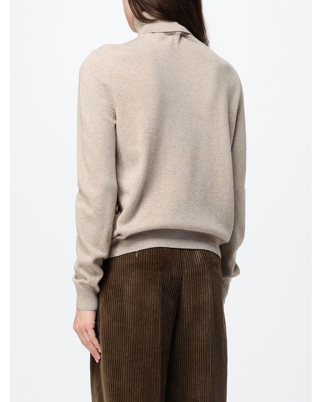 Etro Natural Fauna Graphic Print Wool And Cashmere Blend Turtleneck Jumper