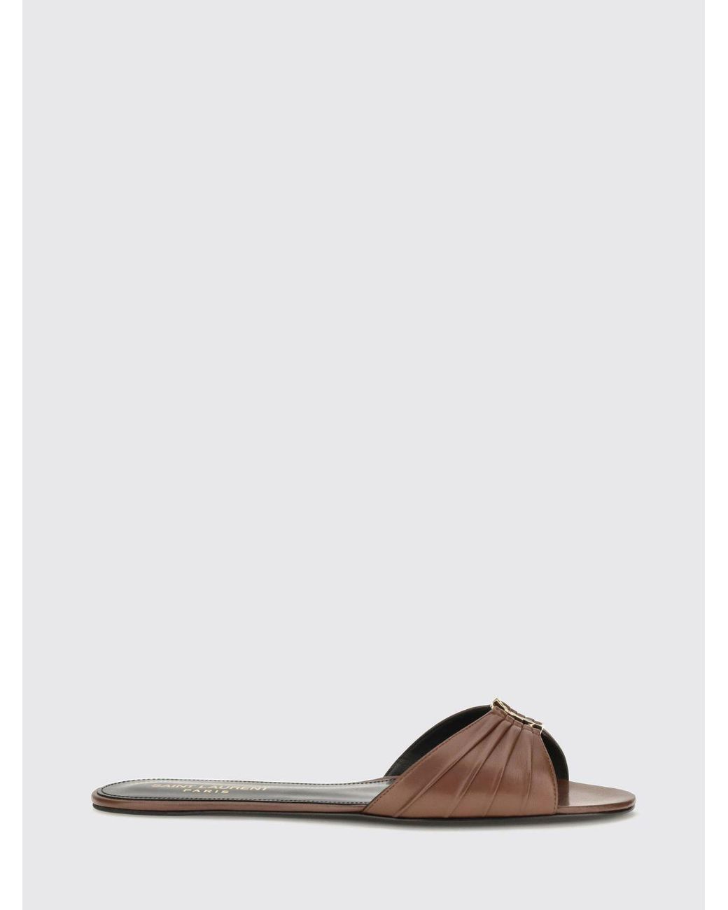 Saint Laurent Brown Babylone Flat Sandals