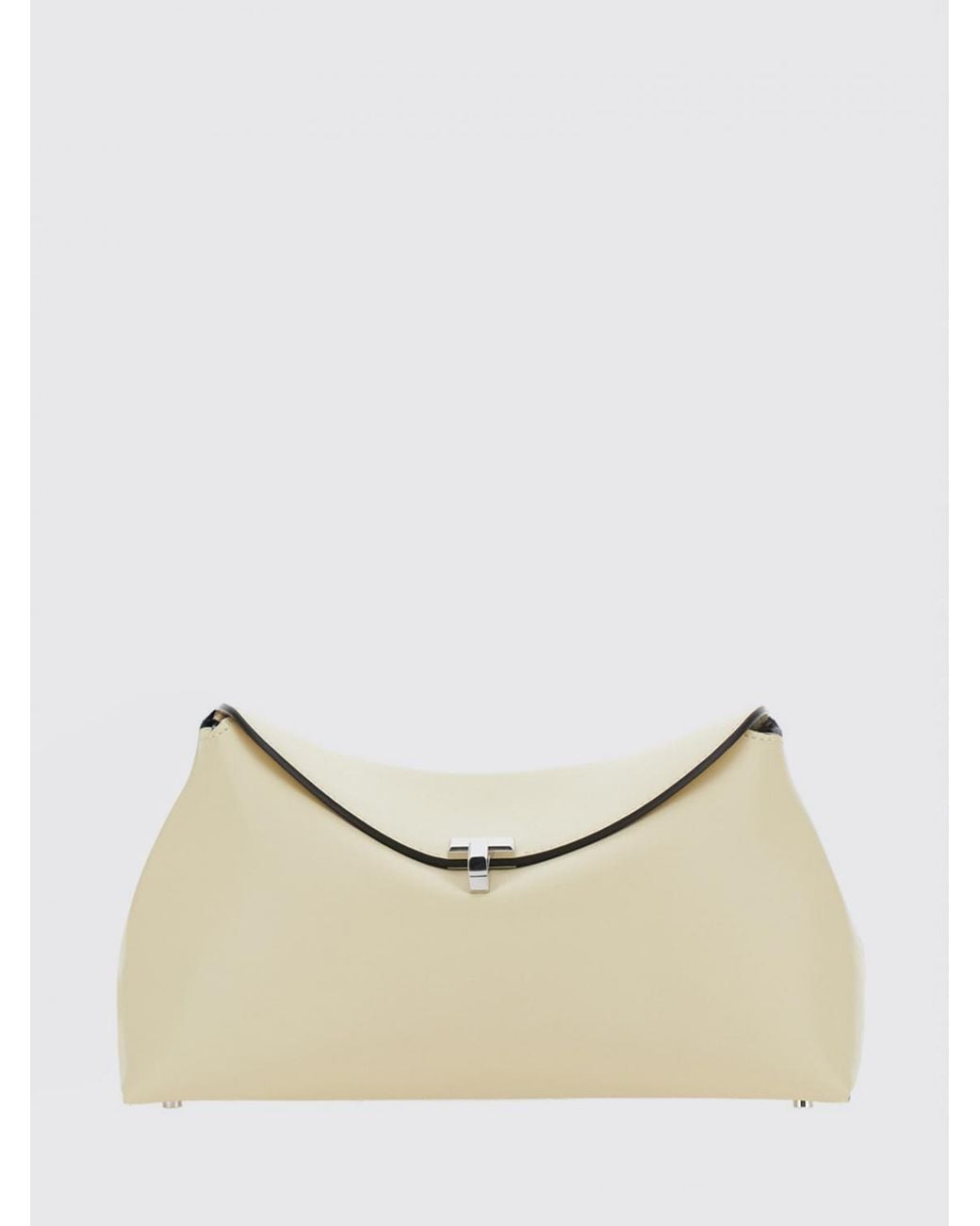 Totême Natural T-Lock Leather Crossbody Bag With-Tone Turn-Lock Closure