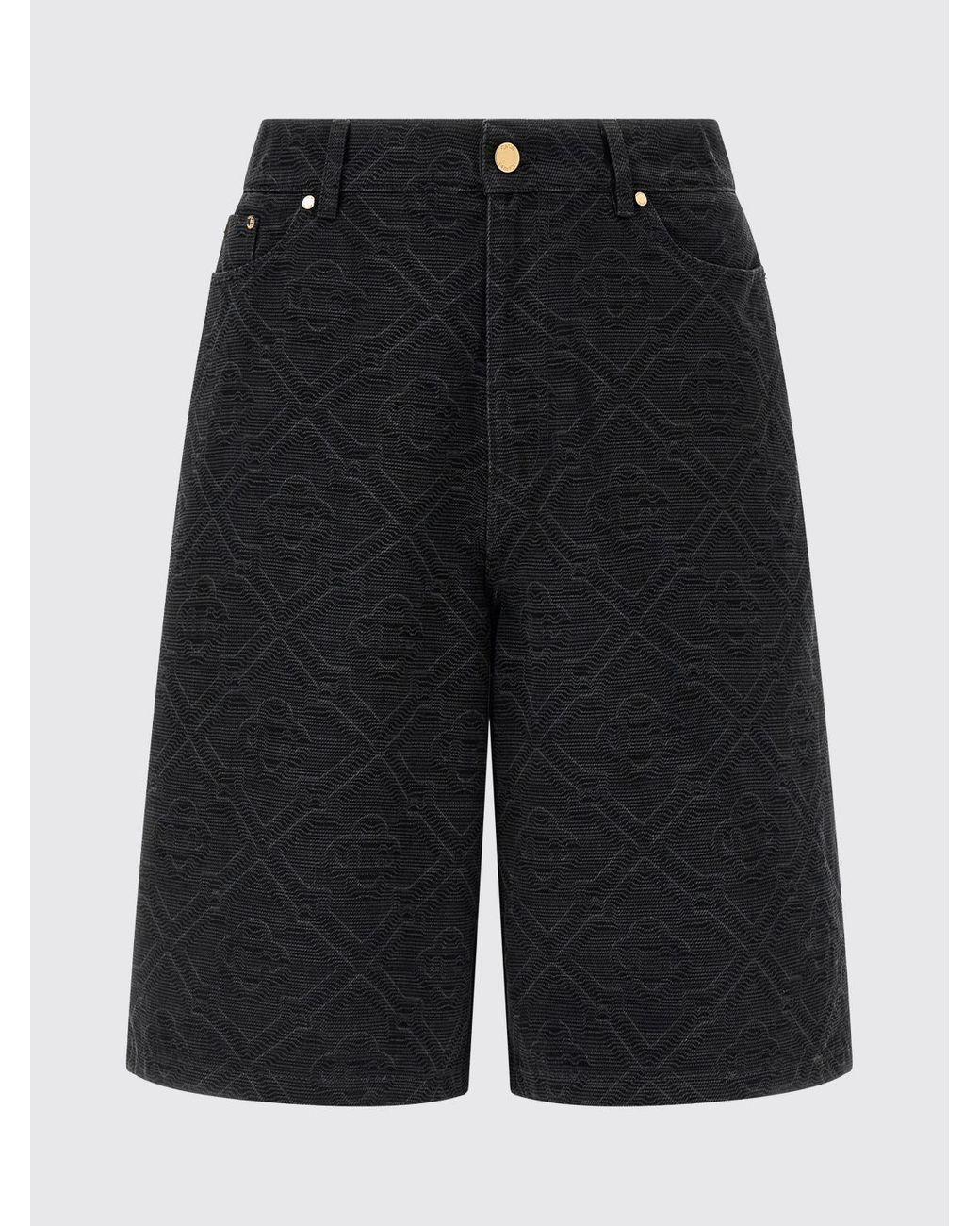 Casablanca Black Cotton Denim Shorts for men