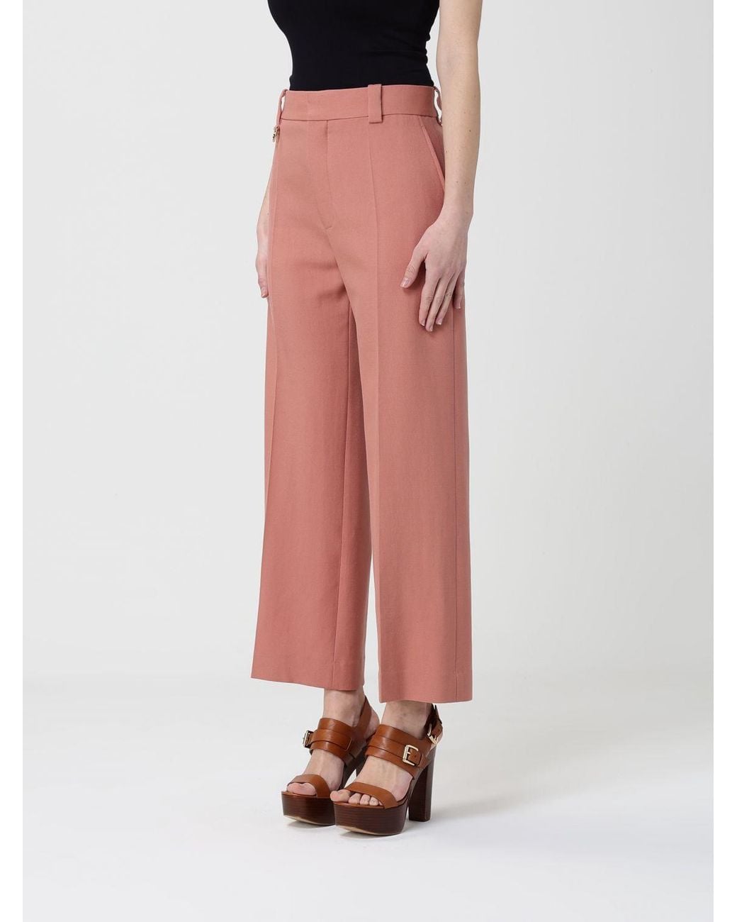 Chloé Pink ChloÉ Cotton Cropped Trousers