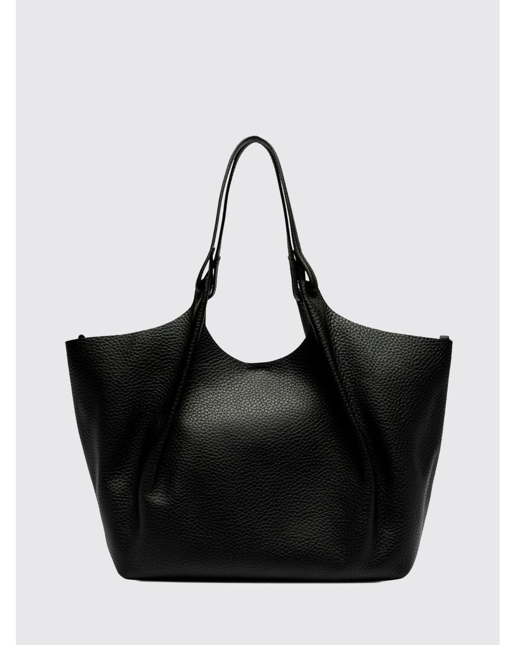 Gianni Chiarini Black Dua Grained Calfskin Leather Shoulder Bag