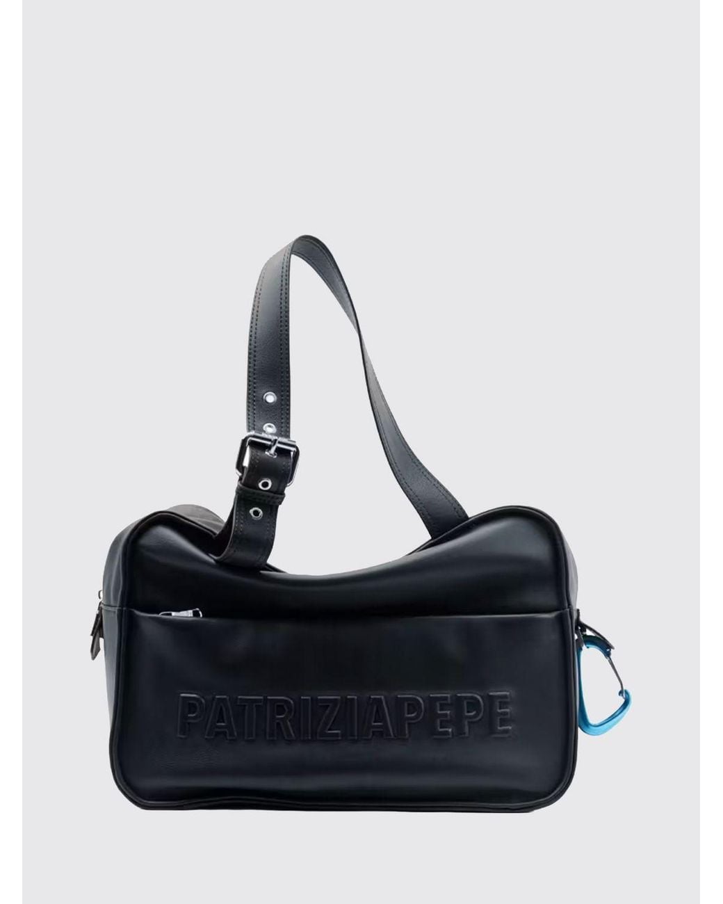 Patrizia Pepe Blue (Im)Perfection Smooth Calfskin Shoulder Bag