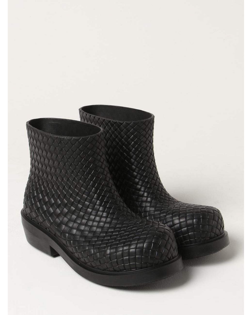 Bottega Veneta Black Lug Ankle Boots for men