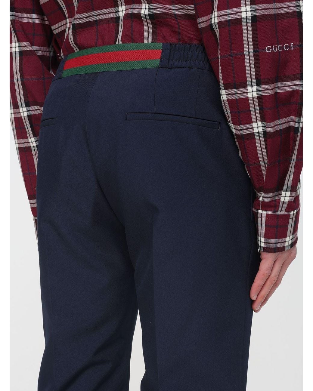 Gucci Blue Technical Fabric Track Pants for men