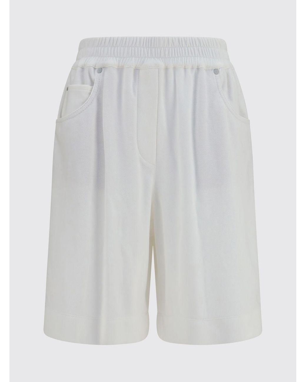 Brunello Cucinelli White Cotton Shorts