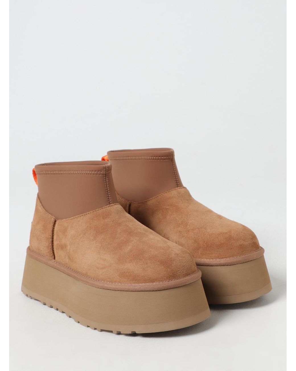 Ugg Brown Classic Mini Dipper Suede And Neoprene Ankle Boots