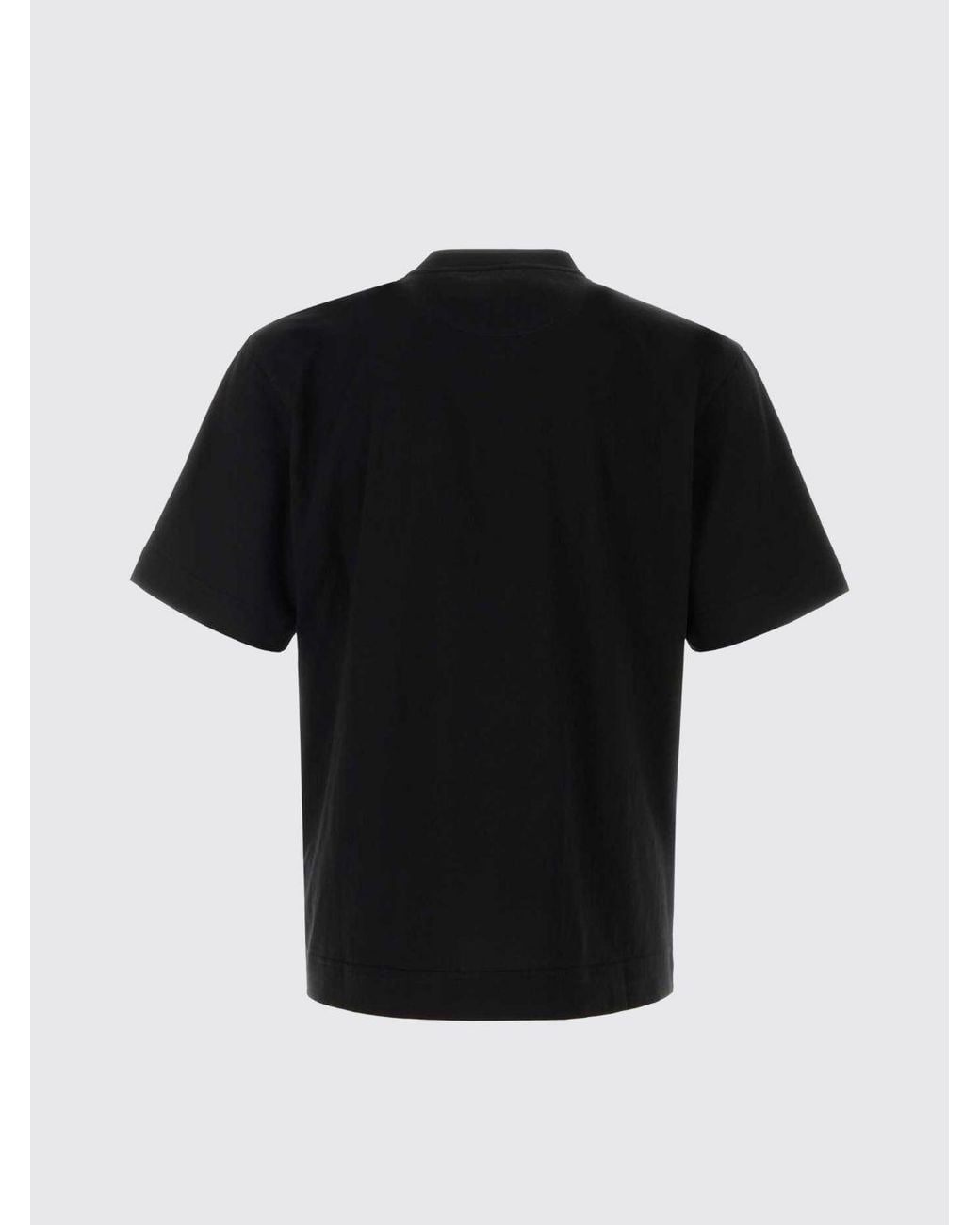 Fendi Black Cotton T-Shirt With Embroidered Logo for men