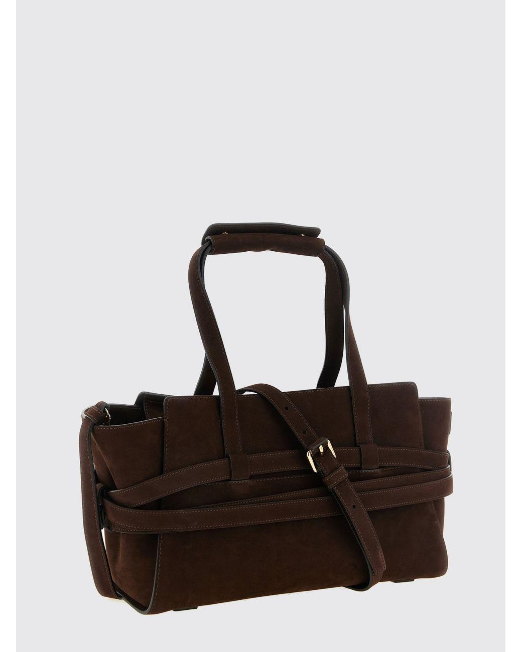 Moschino Couture Black Tie Me Suede Calfskin Tote Bag