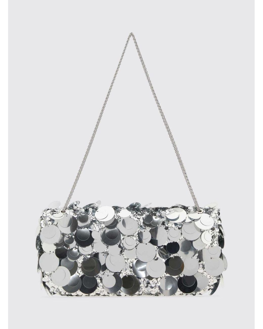 Rabanne White Sparkle Baguette Bag