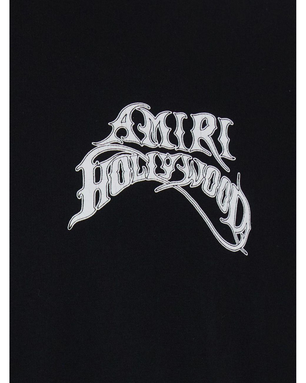 Amiri Black Relaxed Fit Cotton T-Shirt With Contrast Logo for men