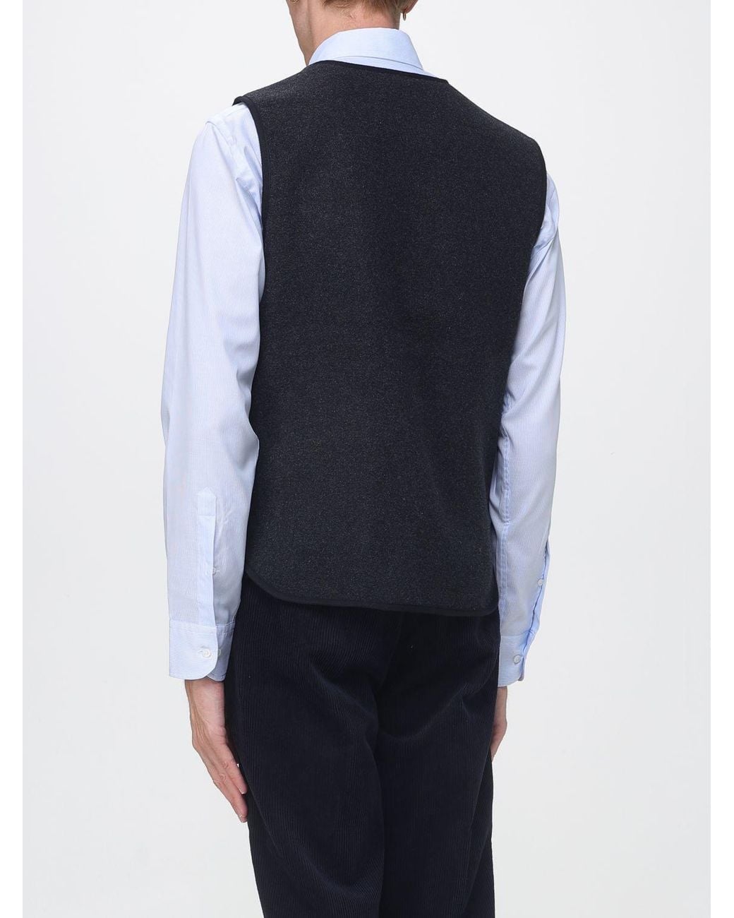 Sebago Blue Reversible Cotton Tailored Waistcoat With V-Neck for men