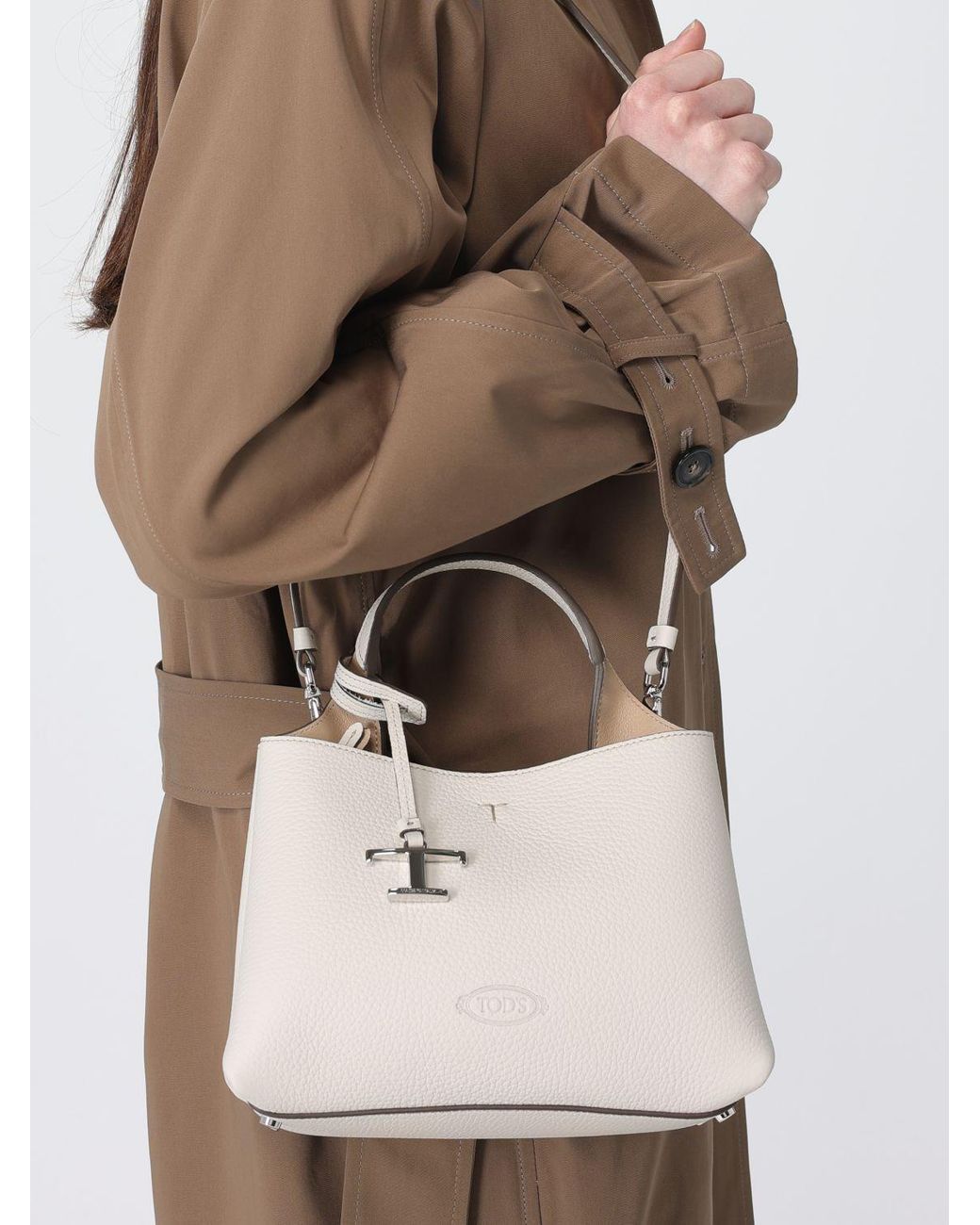 Tod's Natural Micro Leather Bag