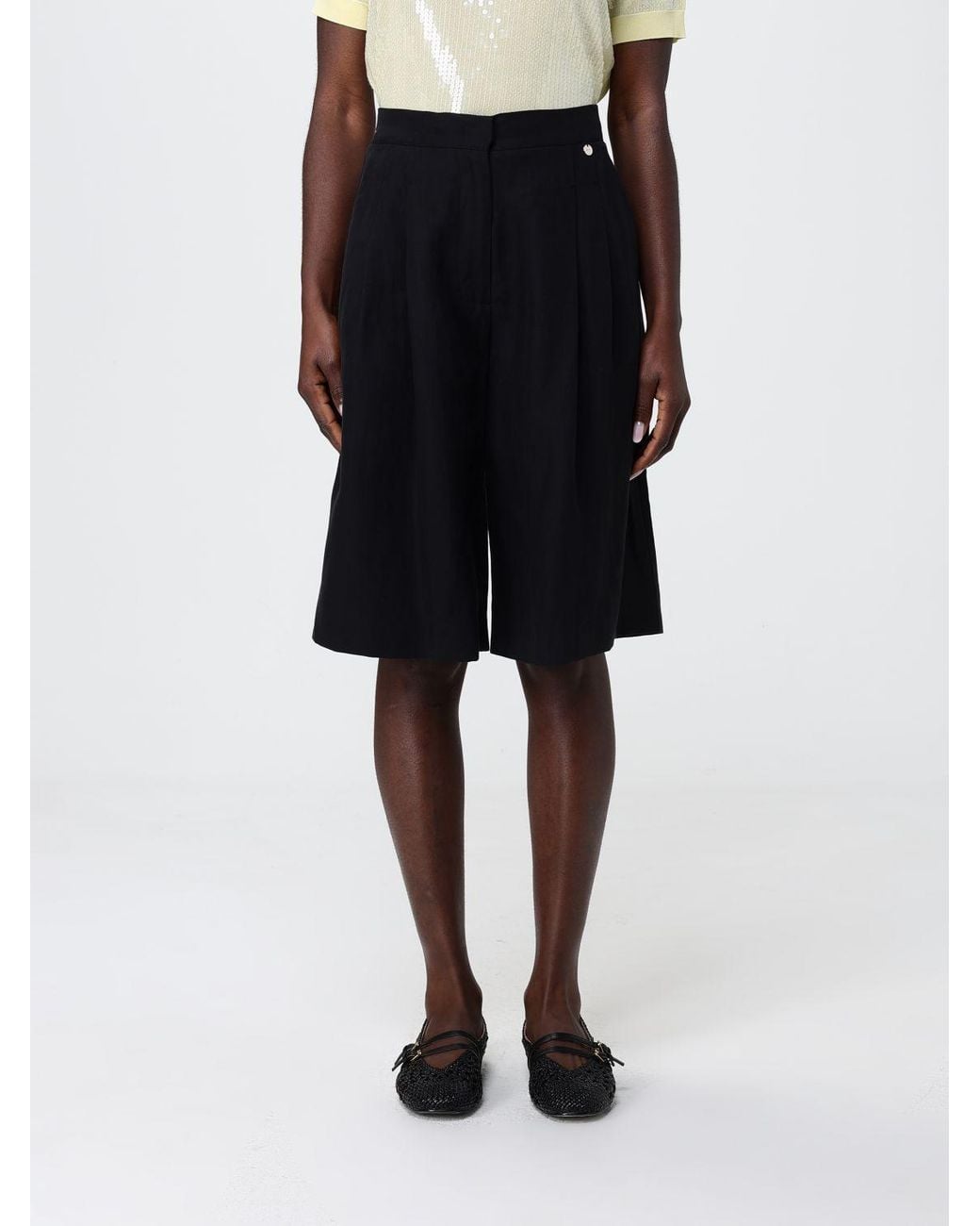 Liu Jo Black Tailored Cotton Blend Pants