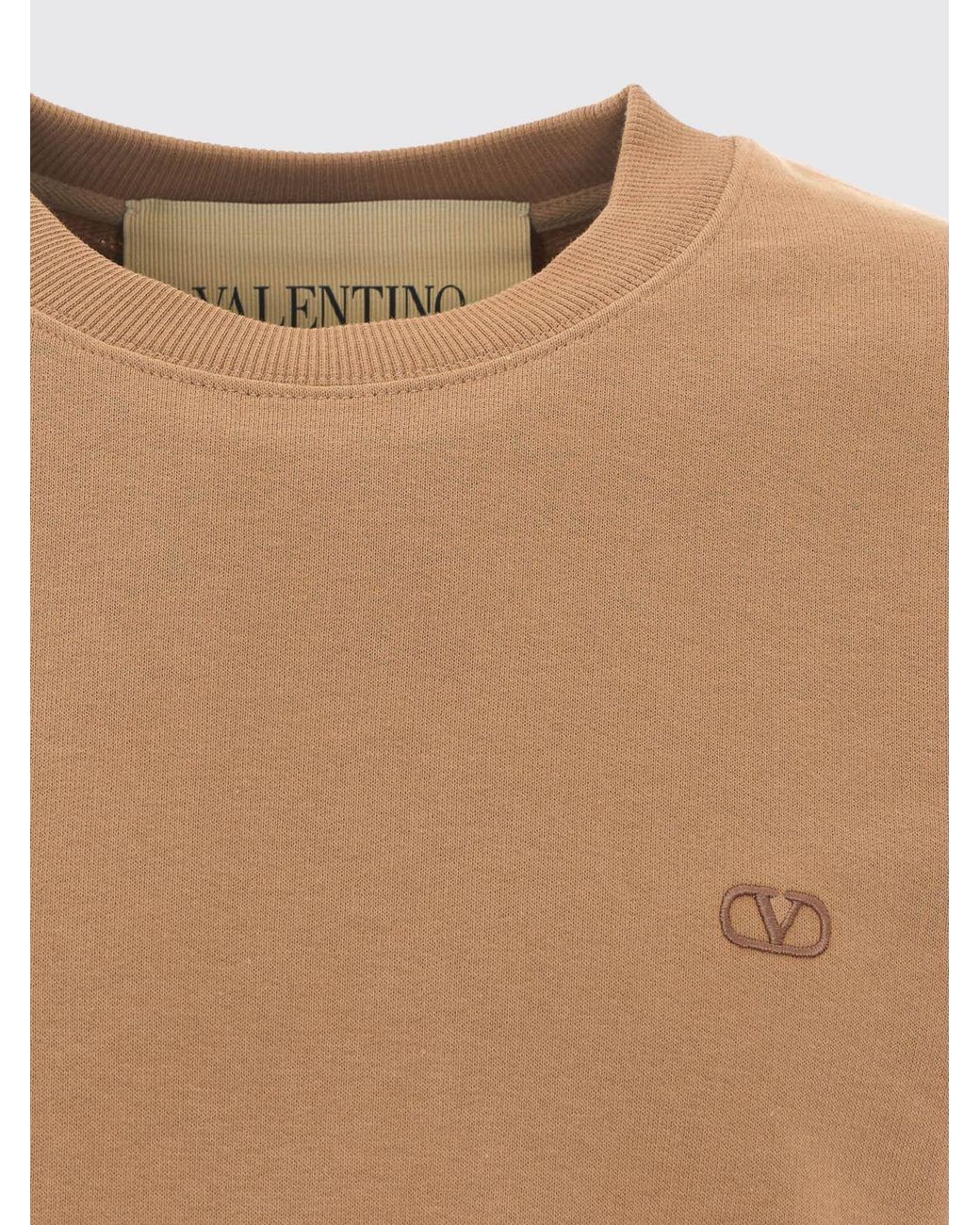 Valentino Blue Crewneck Cotton Sweatshirt With Long Sleeves for men