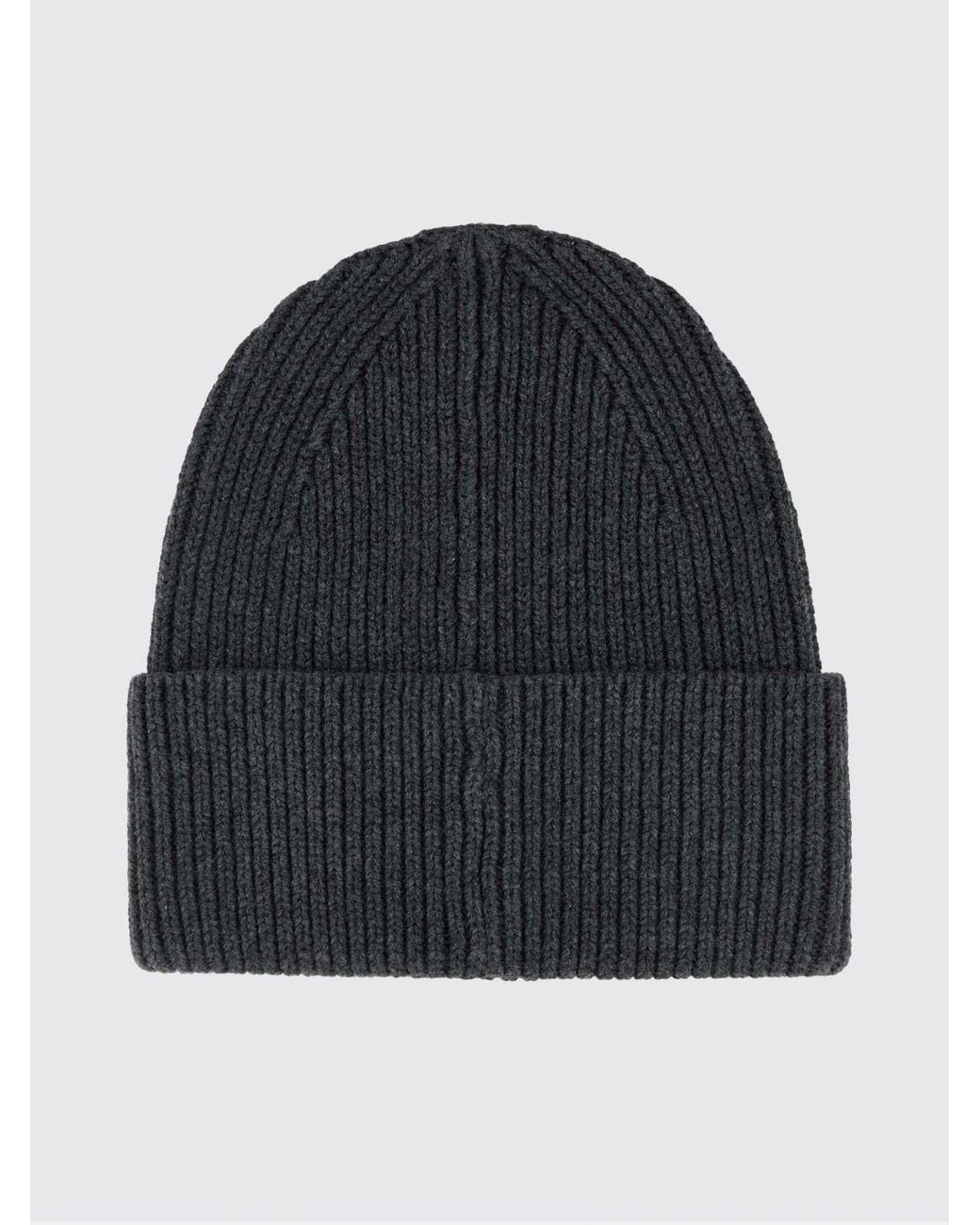 Isabel Marant Black Ribbed Wool-Blend Beanie Hat With Embroidered Logo