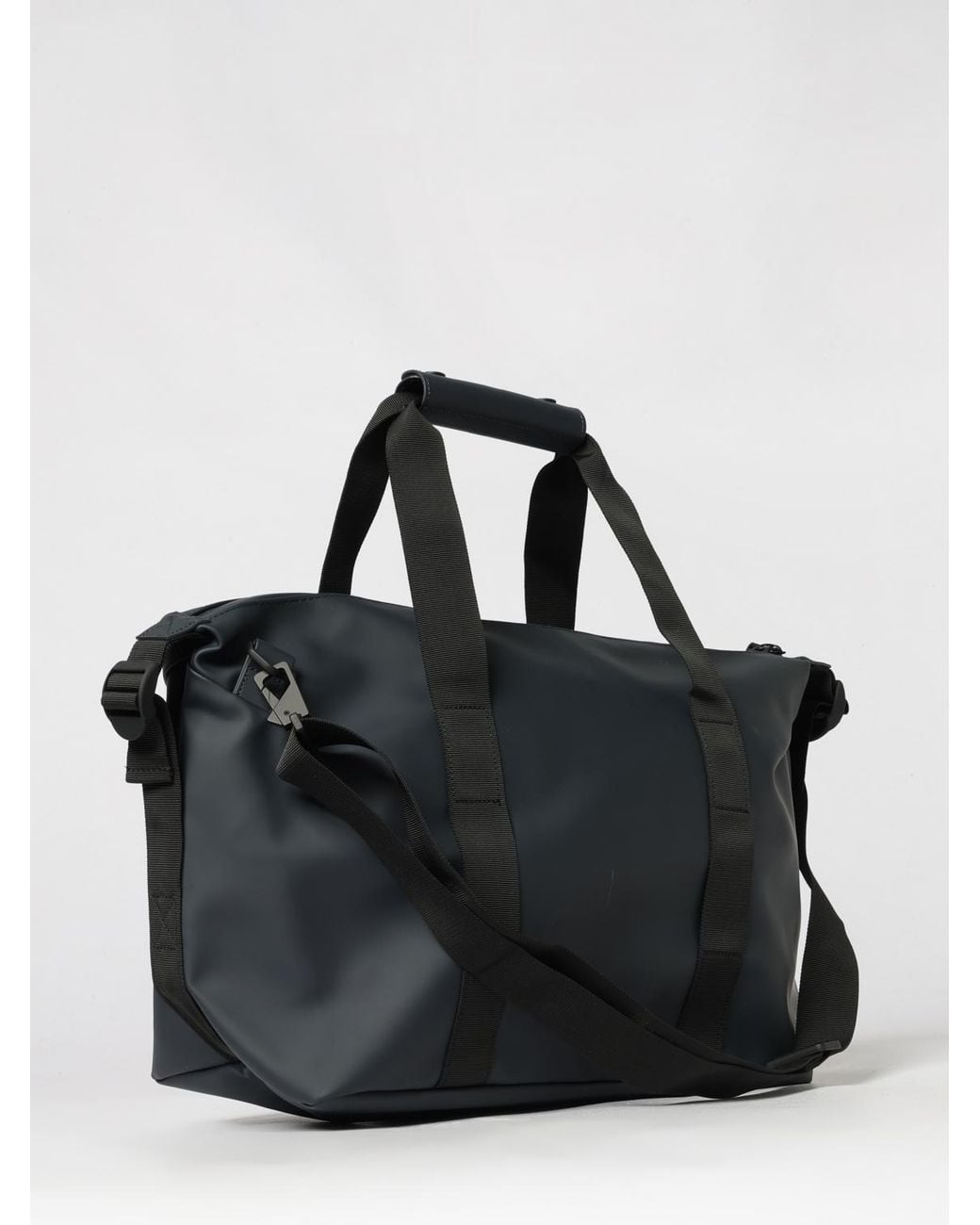 Rains Black Hilo Weekend Waterproof Travel Bag With Double Handle for men