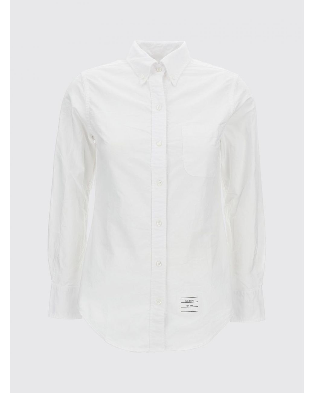 Thom Browne White Slim Fit Cotton Poplin Button-Down Collar Shirt